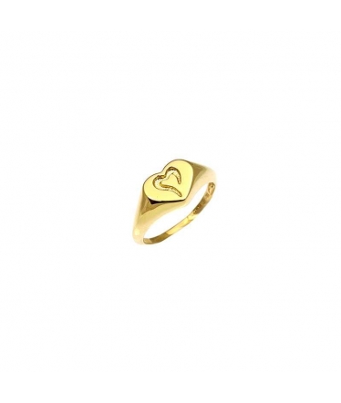 anillo corazón oro